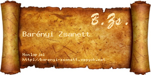 Barényi Zsanett névjegykártya